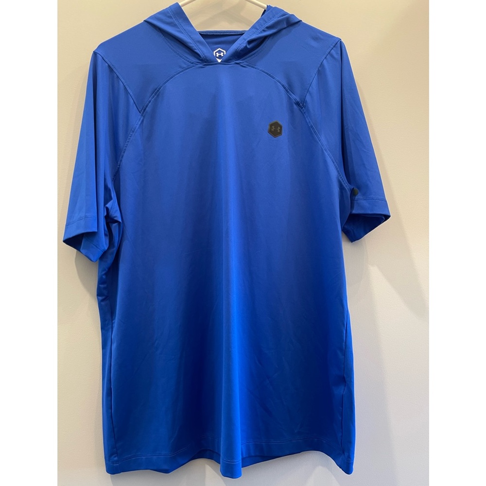 Under Armour Rush Blue Short-Sleeve Hooded Performance Shirt XL